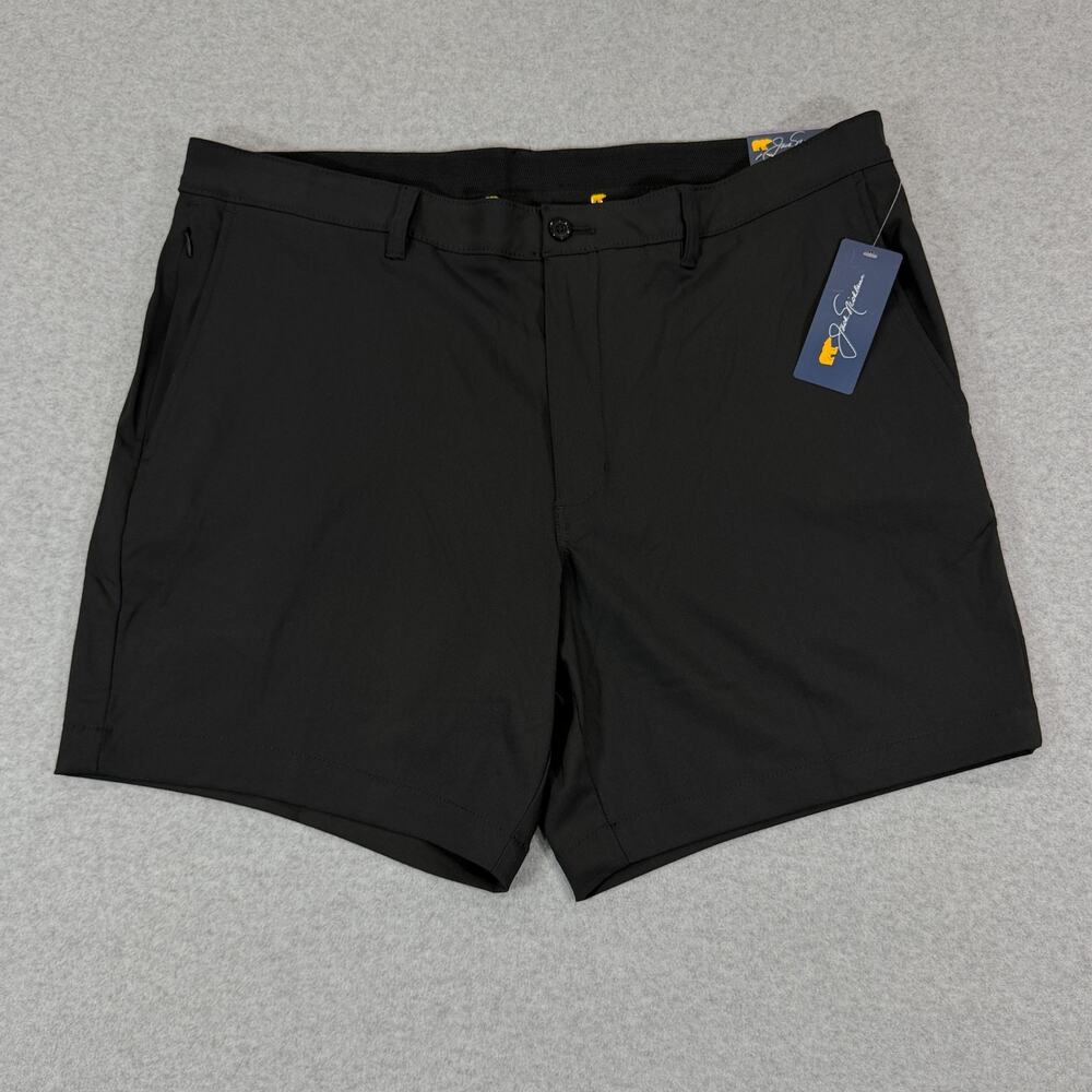 Jack Nicklaus Mens 7" Golf Shorts 38 Caviar Black Stretch Performance UPF 50 NWT
